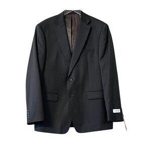 NWT Calvin Klein Men's Wool Blend Suit Slim Fit Jacket in Charcoal Sz. 44REG